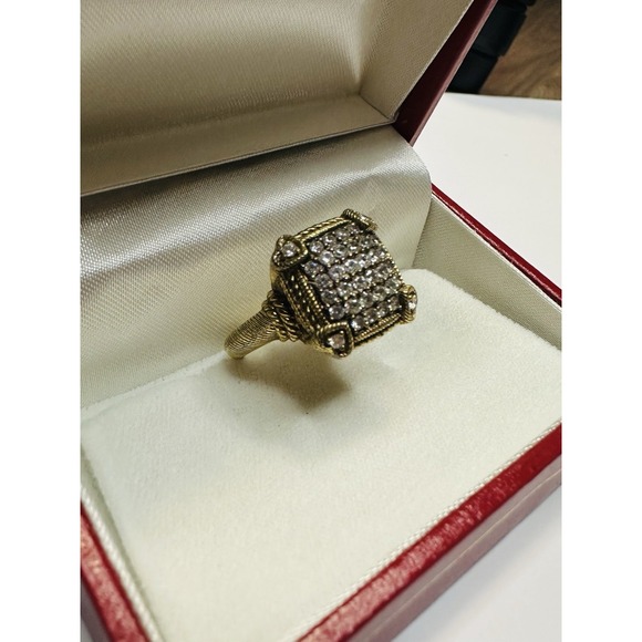Judith Ripka Jewelry - Judith Ripka Sterling 925 Silver Gold Tone CZ Heart Accent Ring